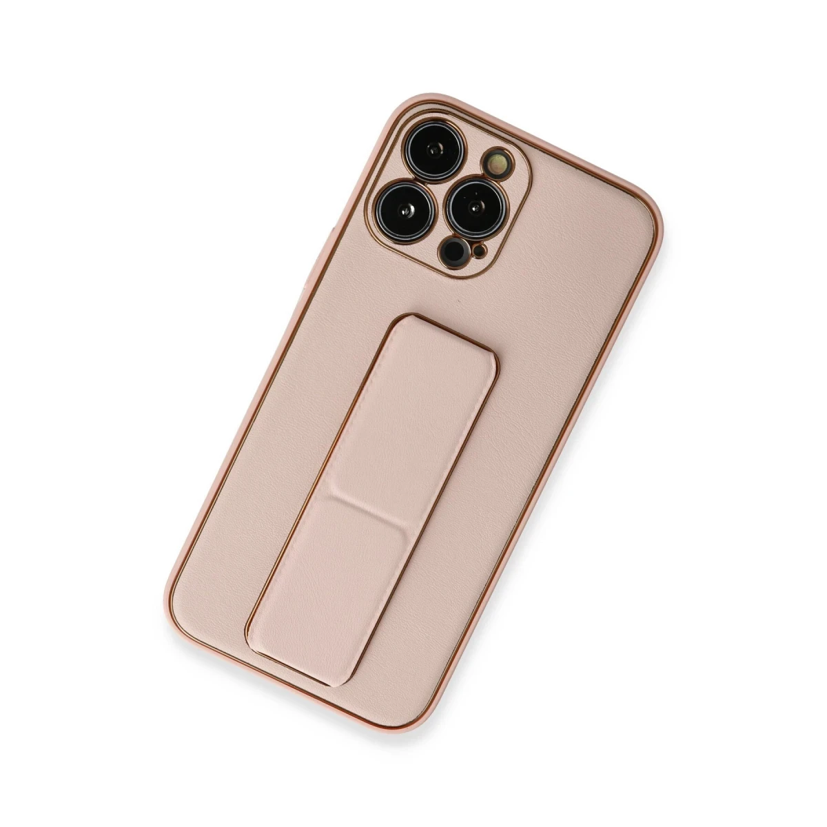 Newface Apple iPhone 13 Pro Kılıf Coco Deri Standlı Kapak - Pembe