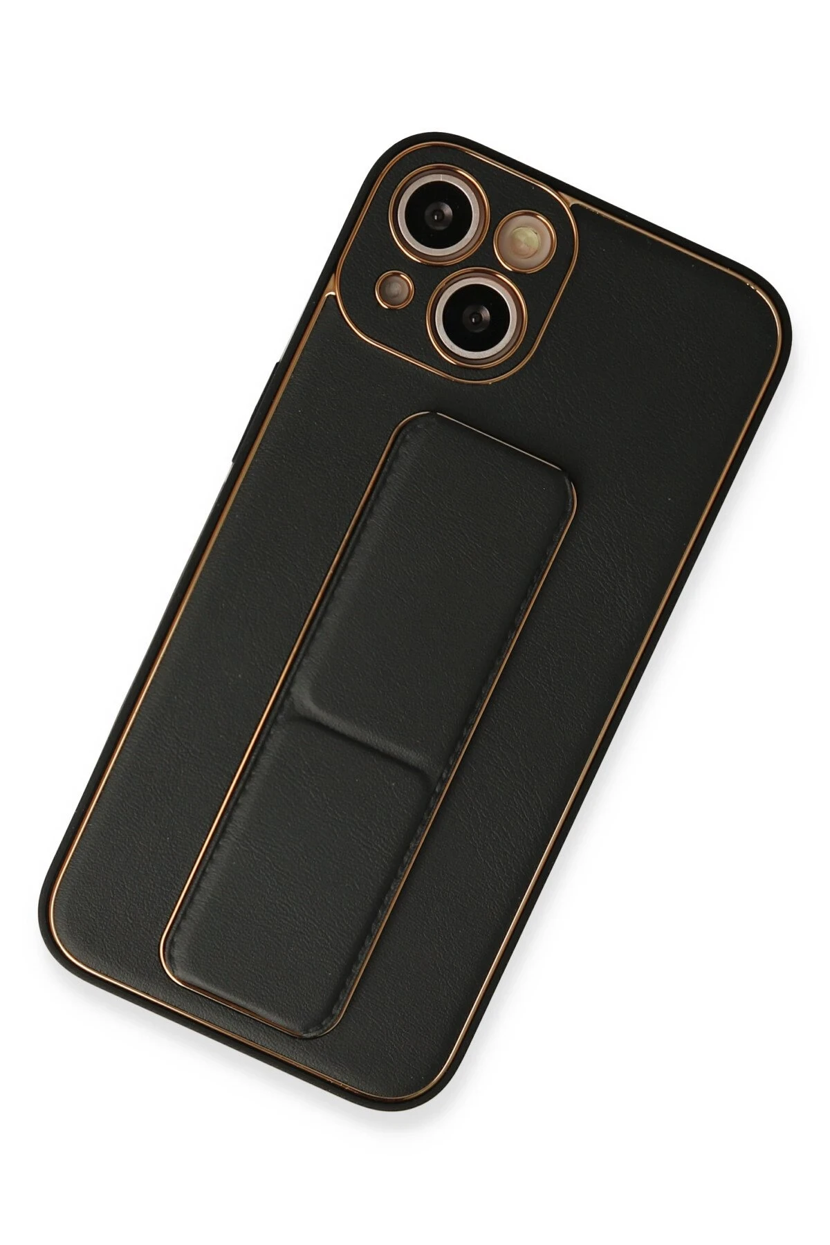 Newface Apple iPhone 13 Kılıf Coco Deri Standlı Kapak - Siyah — görsel 2