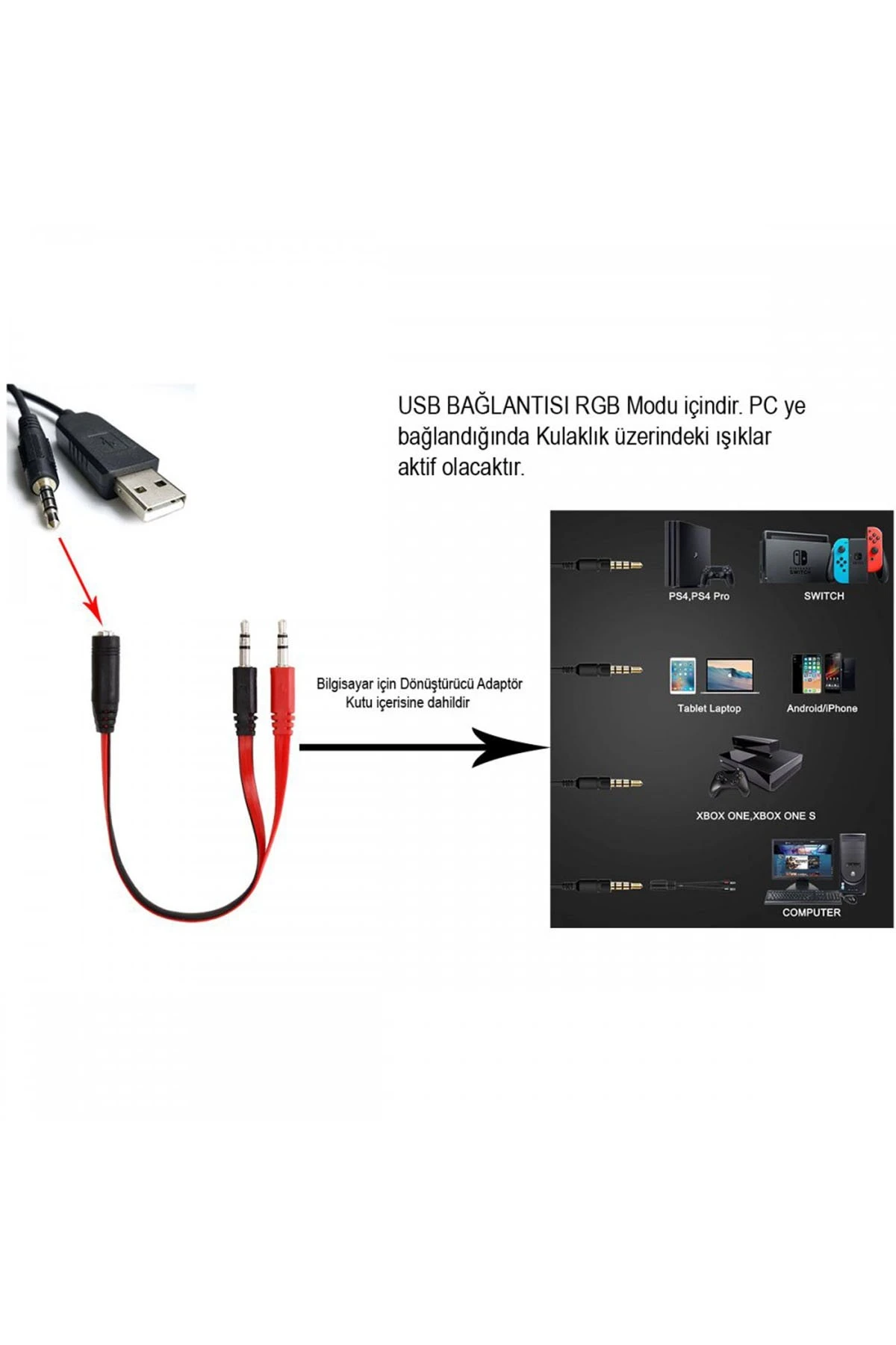 Karler Bass KR GM104 RGB Işıklı Oyuncu Kulaklığı — görsel 6
