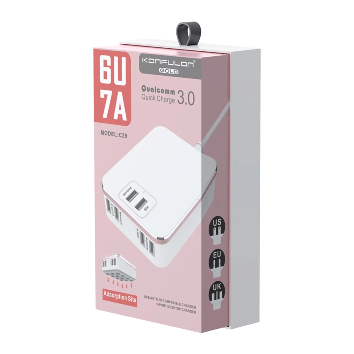 Konfulon C29 6 USB 3.0 Quick Masa Şarj Cihazı — görsel 10