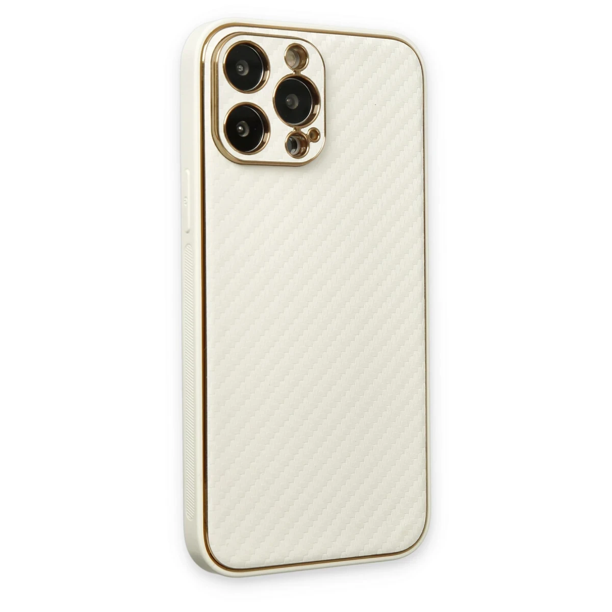 Newface Apple iPhone 13 Pro Kılıf Coco Karbon Silikon - Beyaz