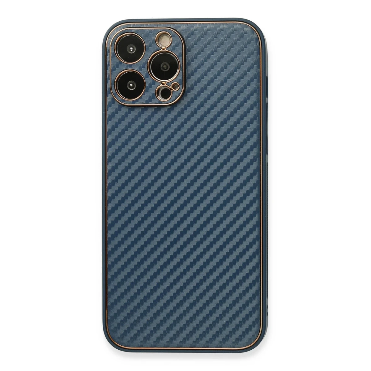 Newface Apple iPhone 13 Pro Kılıf Coco Karbon Silikon - Mavi