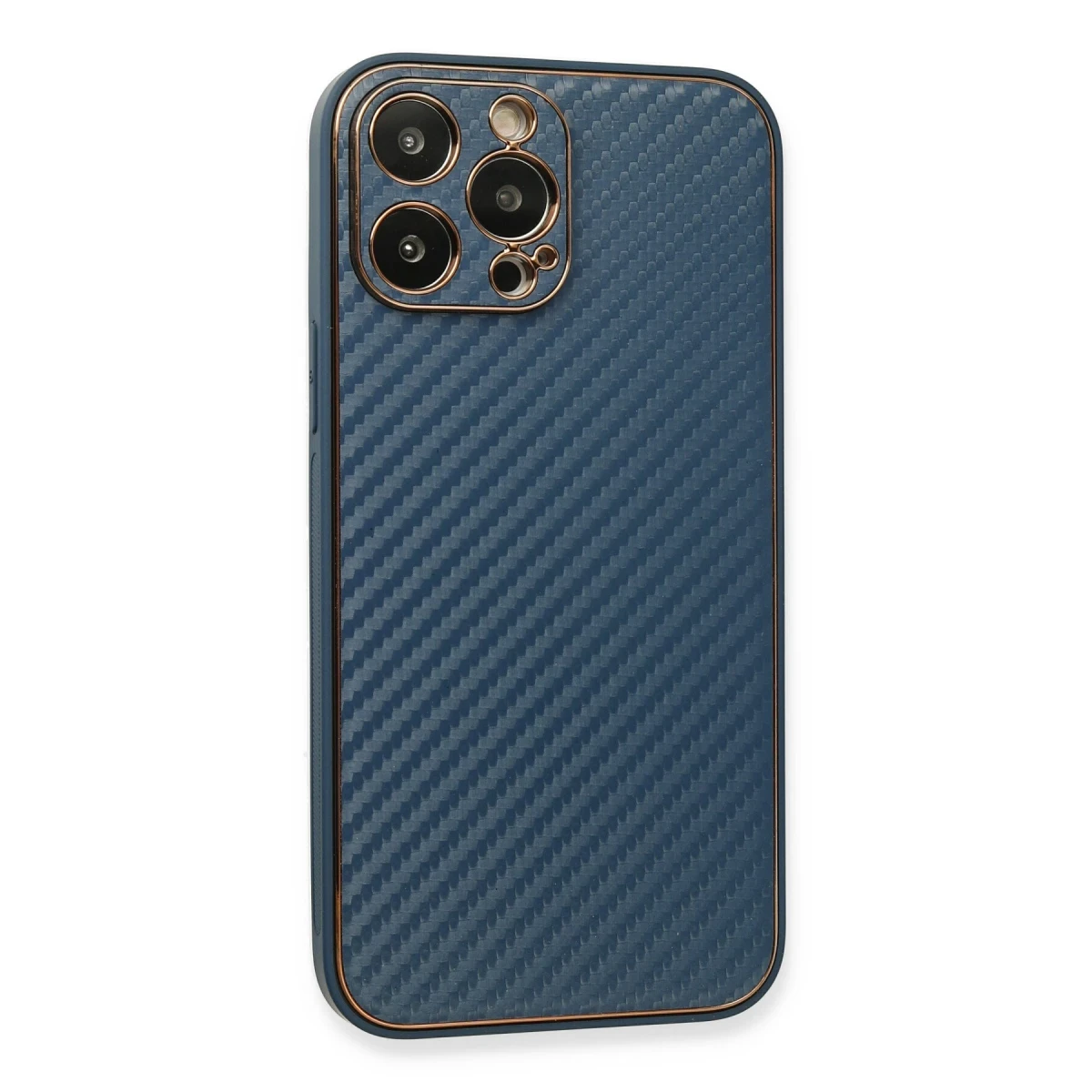 Newface Apple iPhone 13 Pro Kılıf Coco Karbon Silikon - Mavi