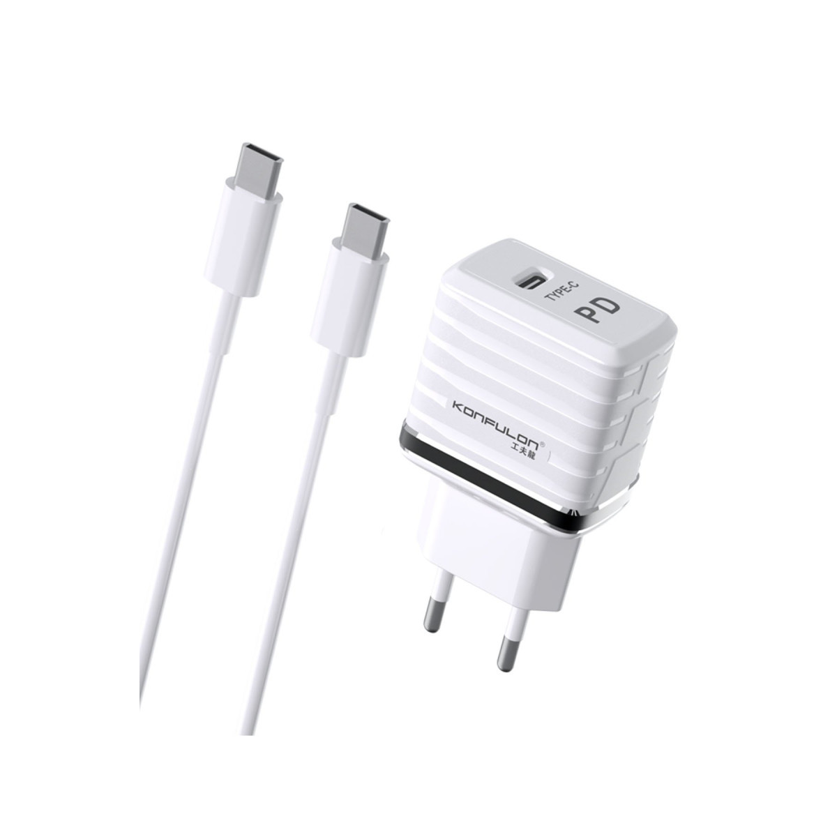 Konfulon C32D 20W PD Şarj Cihazı + DC15 1M 20W 5A Type-C to Type-C Kablolu Şarj Cihazı — görsel 11