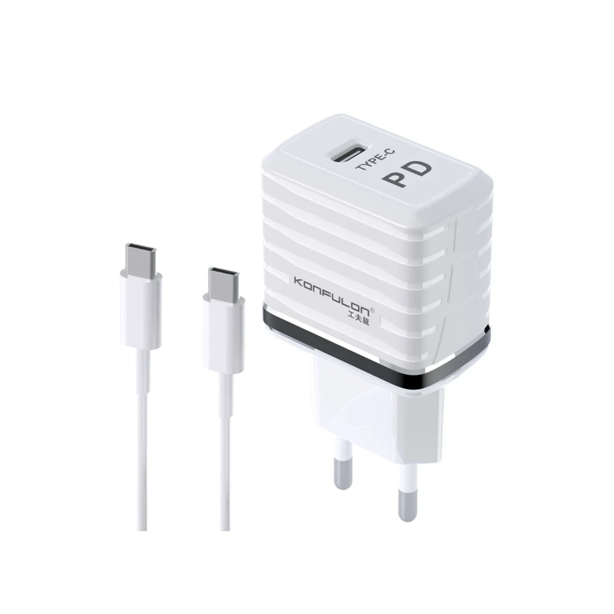 Konfulon C32D 20W PD Şarj Cihazı + DC15 1M 20W 5A Type-C to Type-C Kablolu Şarj Cihazı — görsel 8