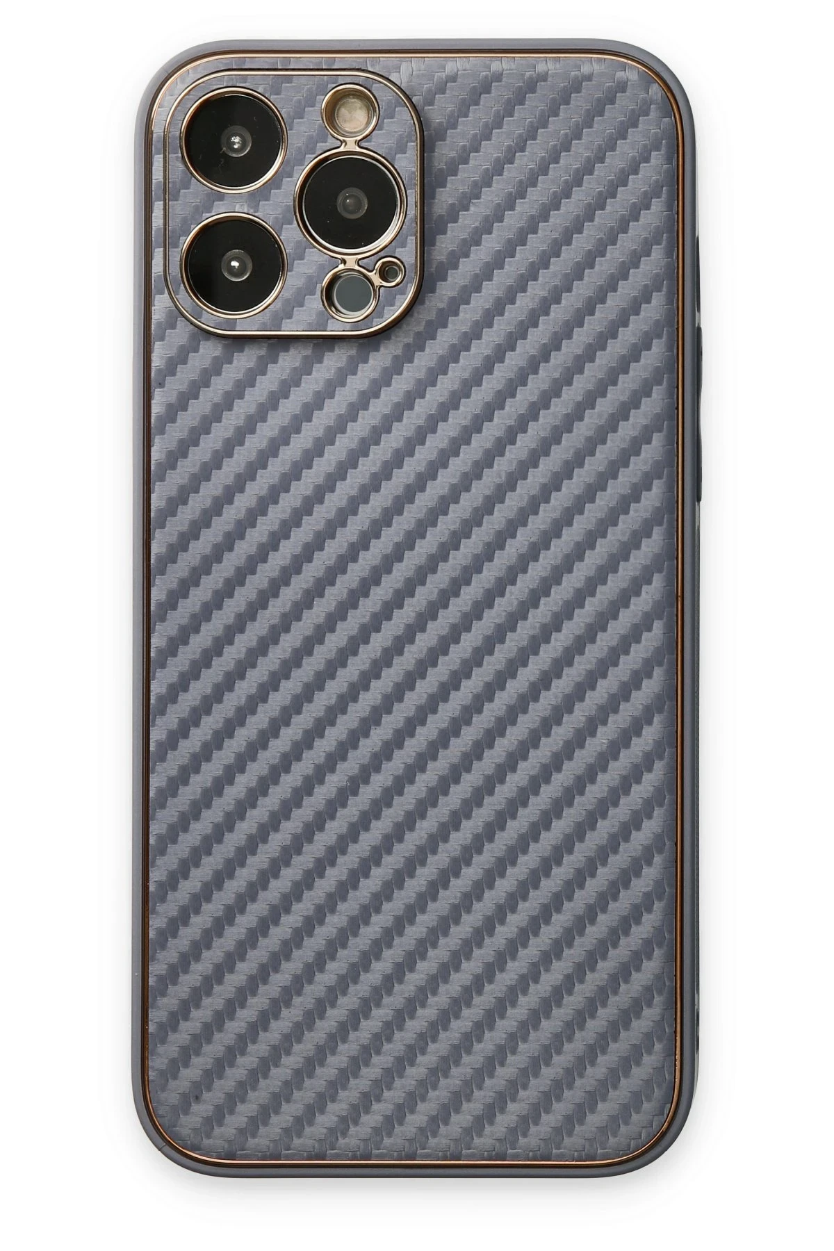 Newface iPhone 13 Pro Kılıf Coco Karbon Silikon - Gri