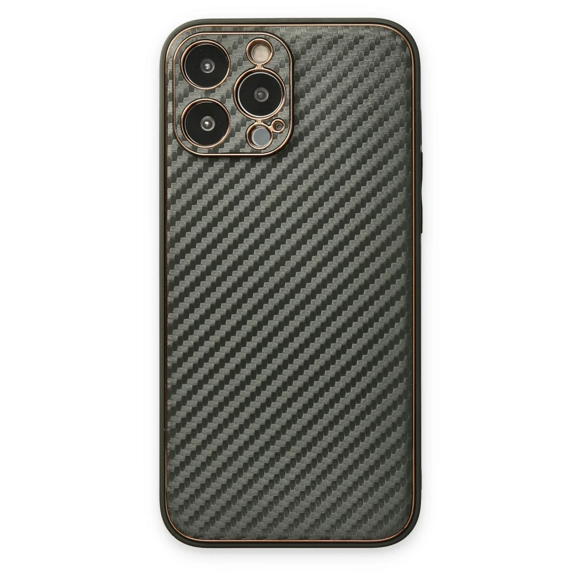 Newface Apple iPhone 13 Pro Kılıf Coco Karbon Silikon - Füme