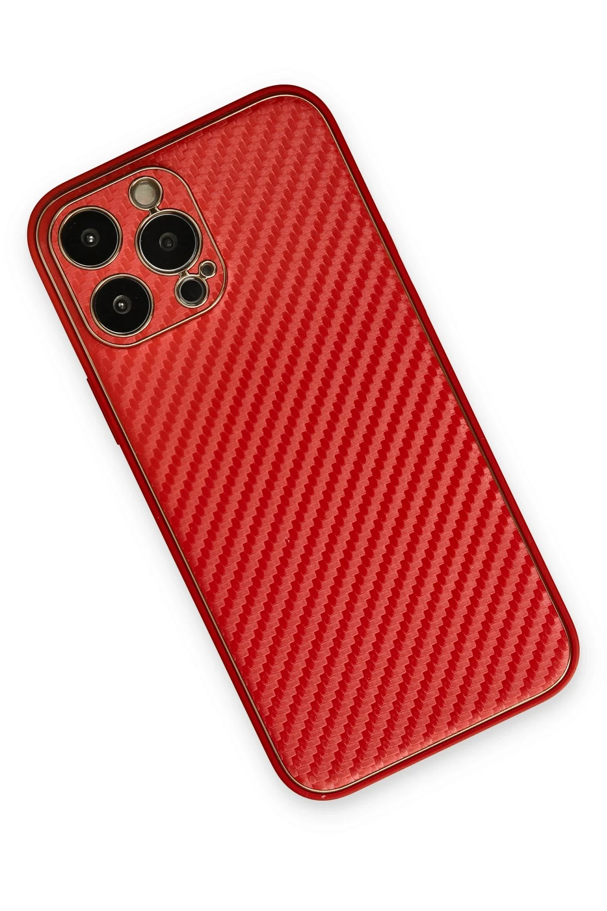 Newface iPhone 13 Pro Max Kılıf Coco Karbon Silikon - Kırmızı
