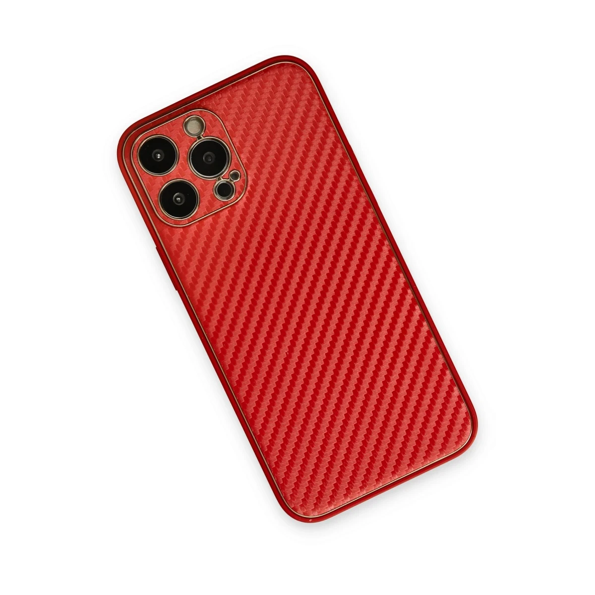 Newface Apple iPhone 13 Pro Max Kılıf Coco Karbon Silikon - Kırmızı