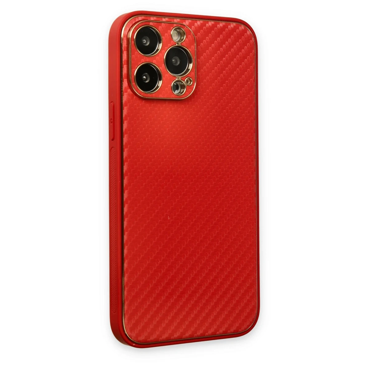 Newface Apple iPhone 13 Pro Max Kılıf Coco Karbon Silikon - Kırmızı