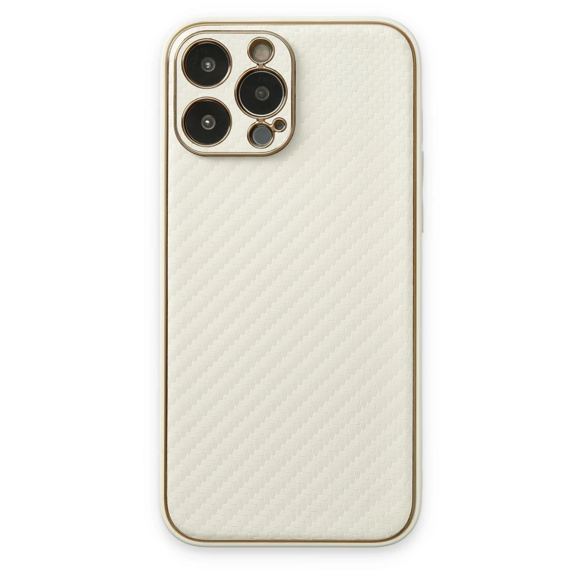 Newface Apple iPhone 13 Pro Max Kılıf Coco Karbon Silikon - Beyaz