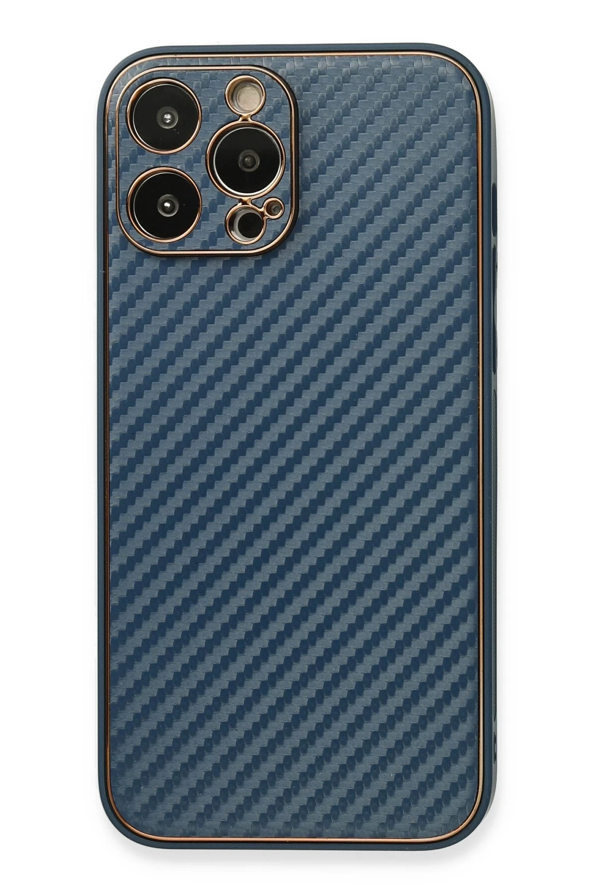 Newface iPhone 13 Pro Max Kılıf Coco Karbon Silikon - Mavi