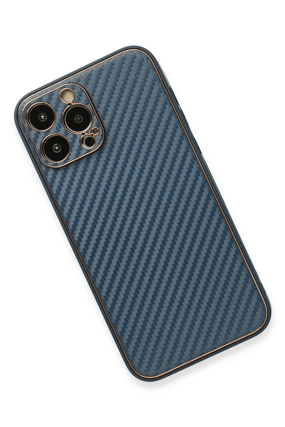 Newface iPhone 13 Pro Max Kılıf Coco Karbon Silikon - Mavi
