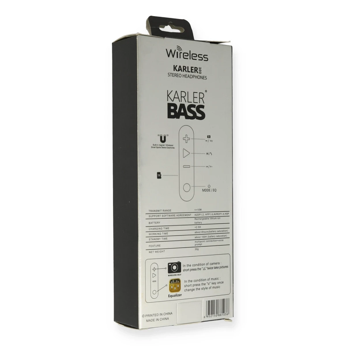 Karler Bass KR103 Kablosuz Kulaklık - Gri — görsel 6