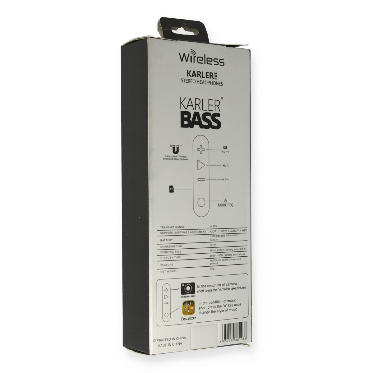 Karler Bass KR103 Kablosuz Kulaklık - Gri — görsel 10