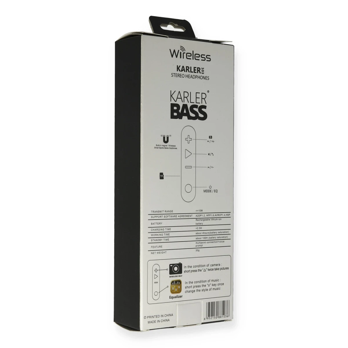 Karler Bass KR103 Kablosuz Kulaklık - Siyah