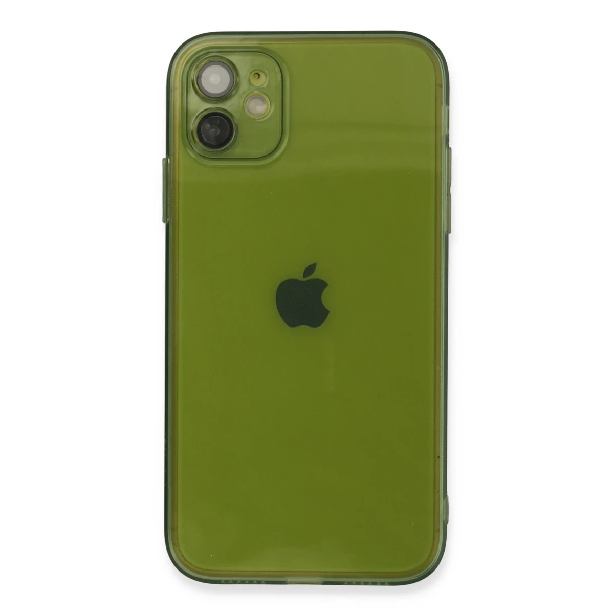 Newface Apple iPhone 12 Kılıf Fly Lens Silikon - Yeşil