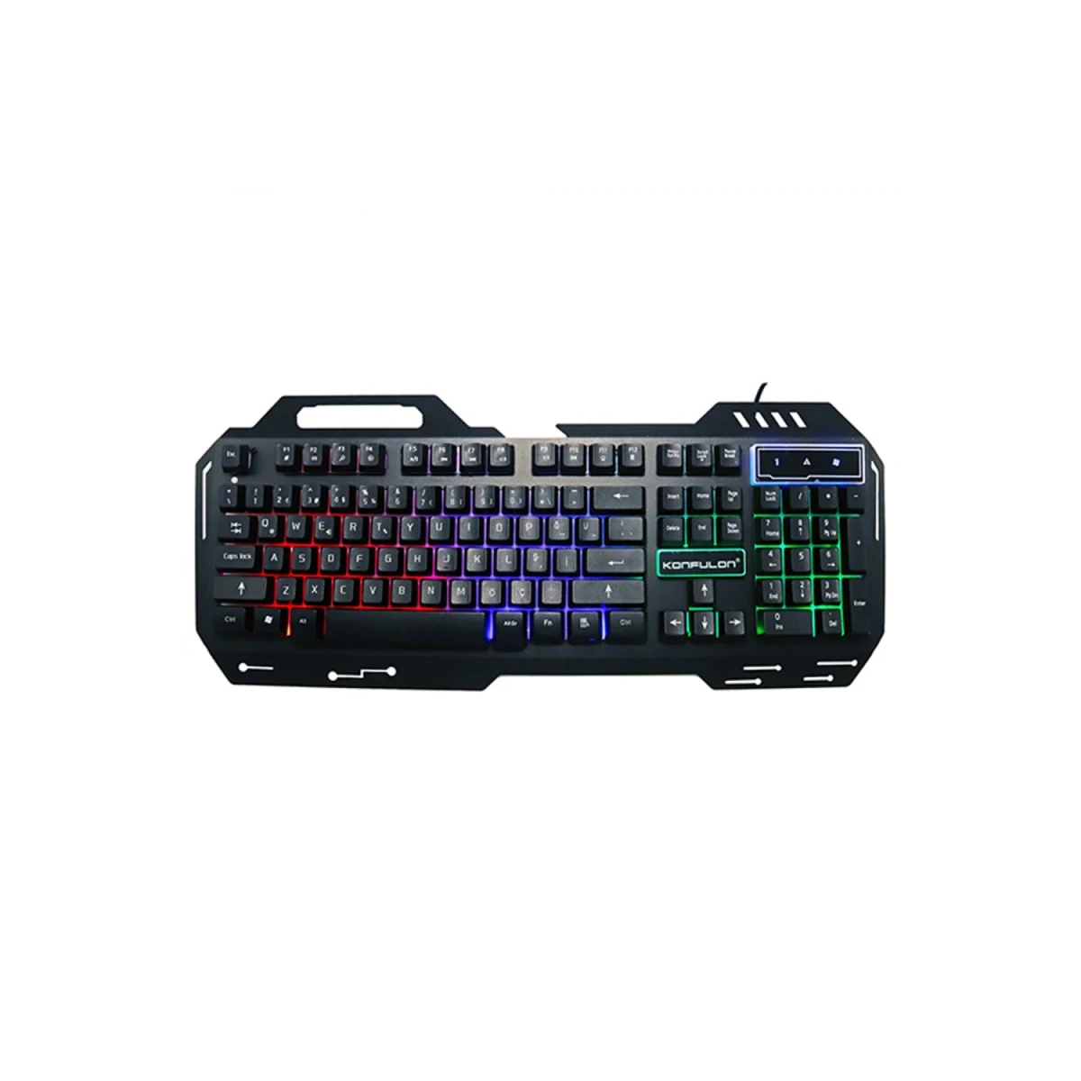 Konfulon V1 RGB Işıklı Metal Yüzey Türkçe Q Kablolu Gaming Klavye — görsel 5
