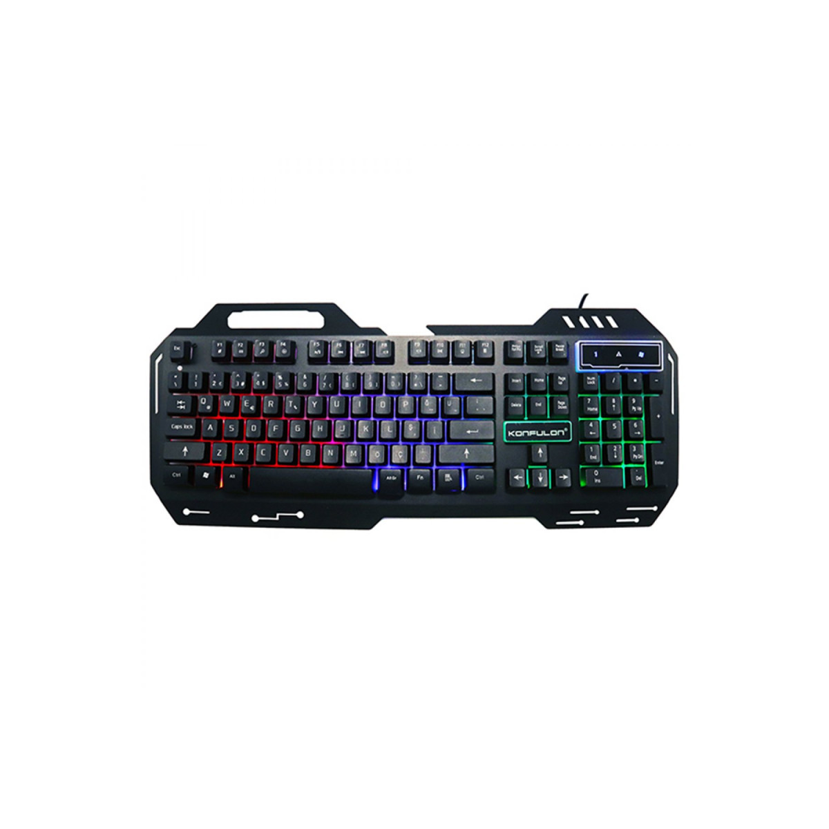 Konfulon V1 RGB Işıklı Metal Yüzey Türkçe Q Kablolu Gaming Klavye — görsel 9