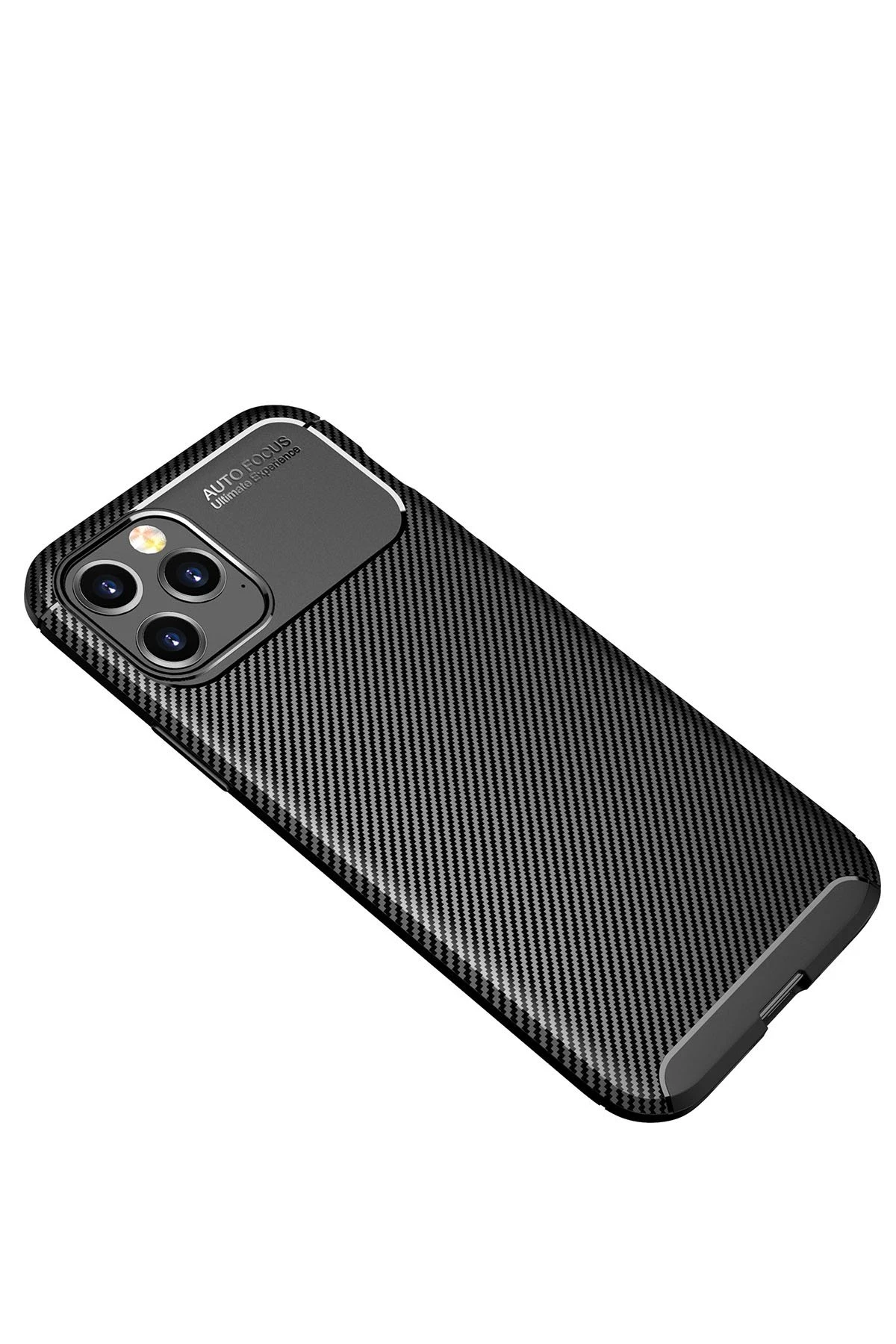 Newface Apple iPhone 12 Pro Max Kılıf Auto Focus Karbon Kapak - Siyah — görsel 2