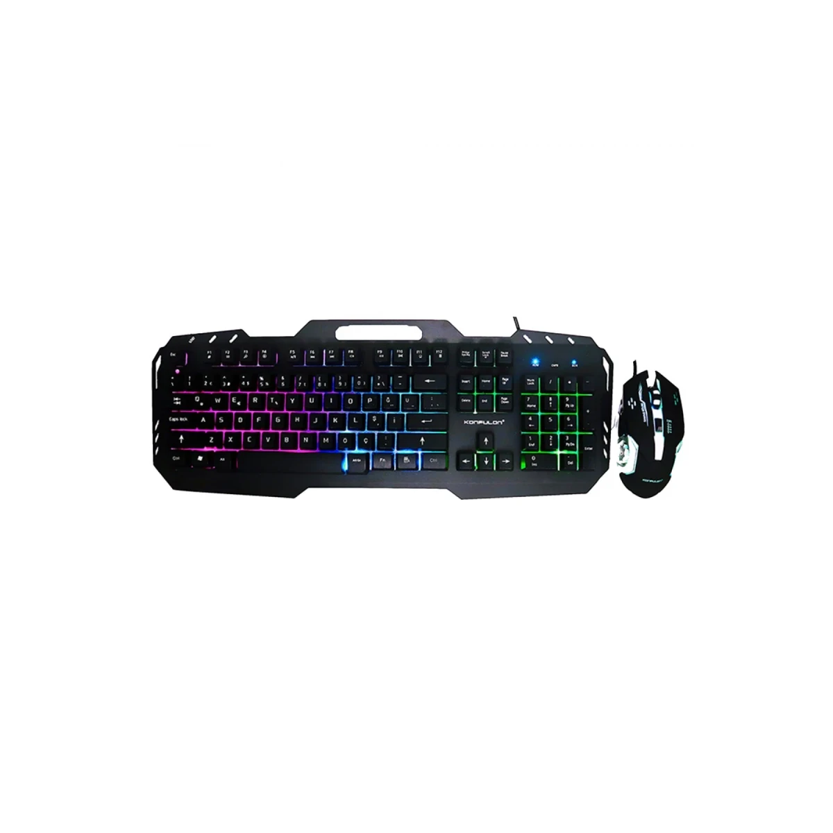 Konfulon W200 RGB Işıklı Türkçe Q Gaming Kablolu Klavye Mouse Set — görsel 7