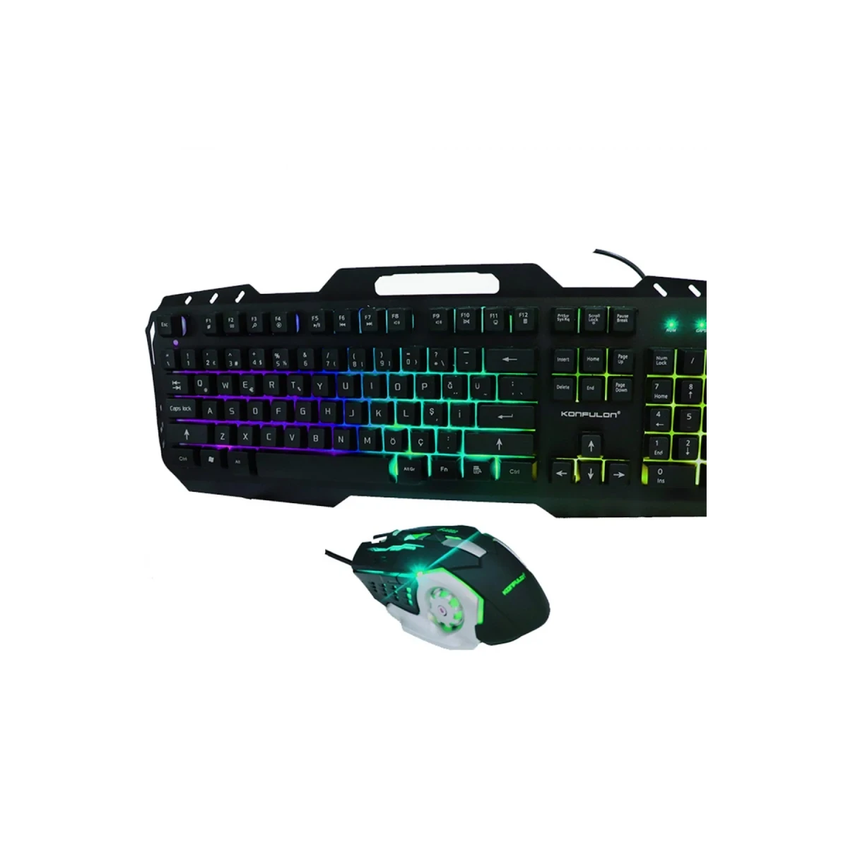 Konfulon W200 RGB Işıklı Türkçe Q Gaming Kablolu Klavye Mouse Set — görsel 9