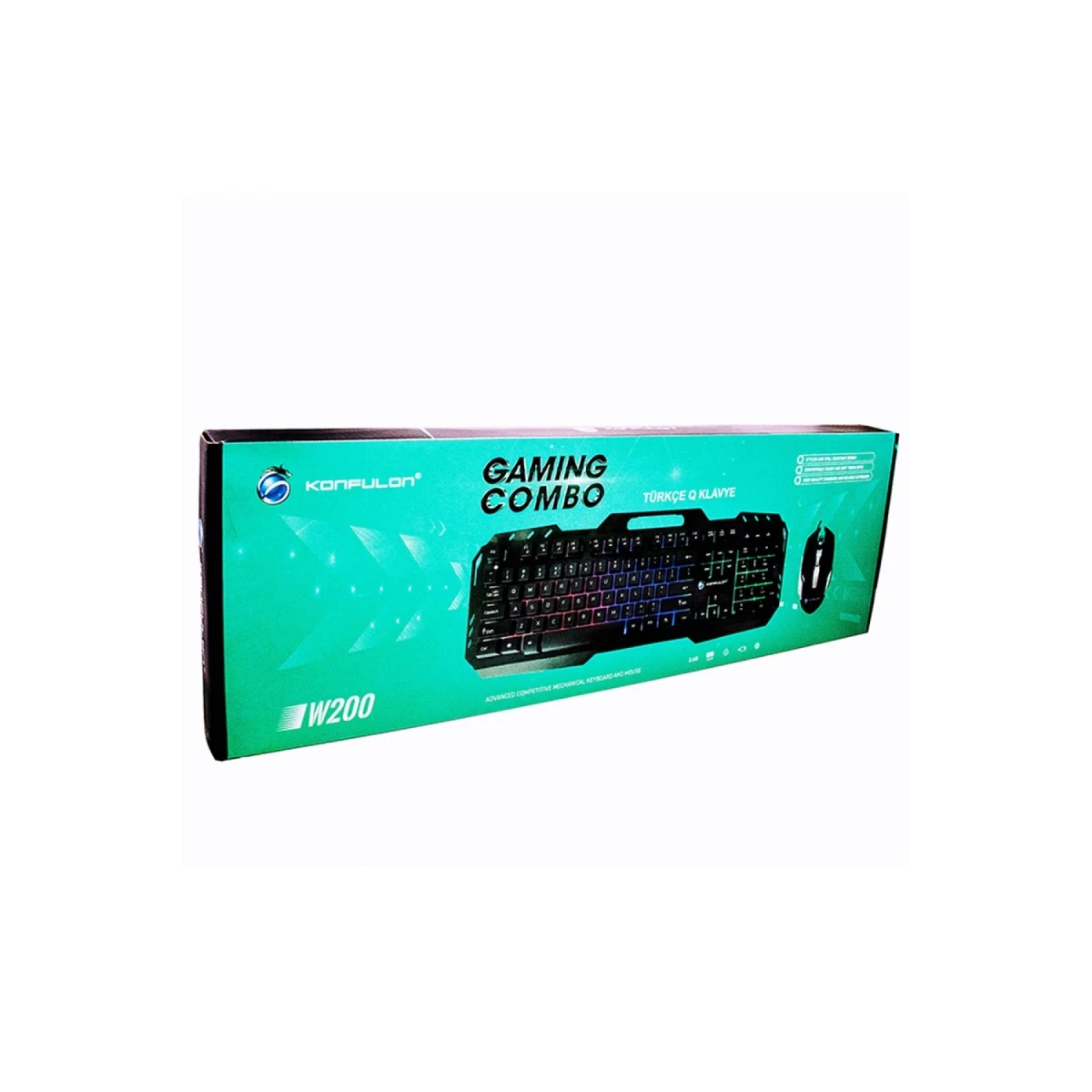 Konfulon W200 RGB Işıklı Türkçe Q Gaming Kablolu Klavye Mouse Set — görsel 10