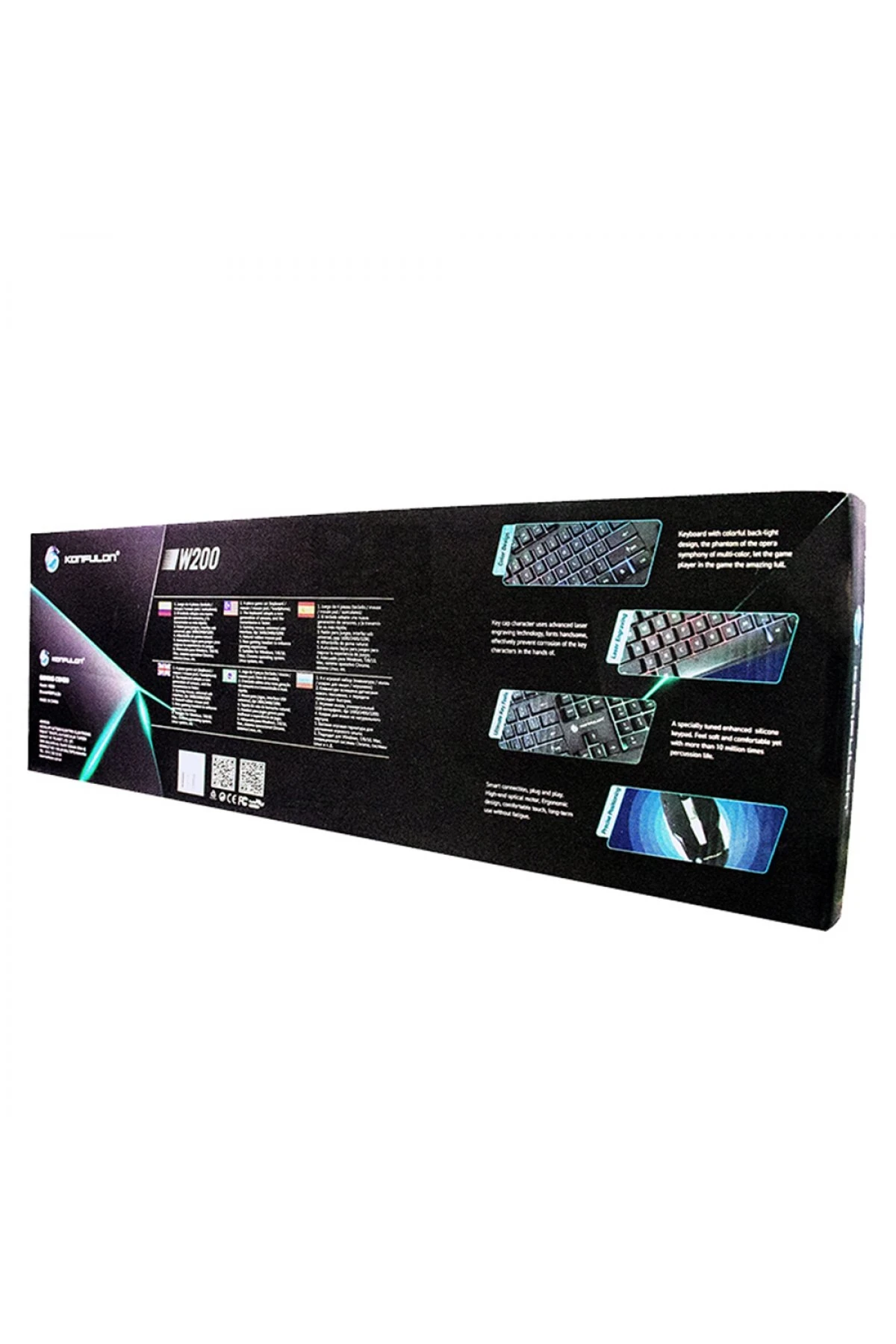 Konfulon W200 RGB Işıklı Türkçe Q Gaming Kablolu Klavye Mouse Set — görsel 5