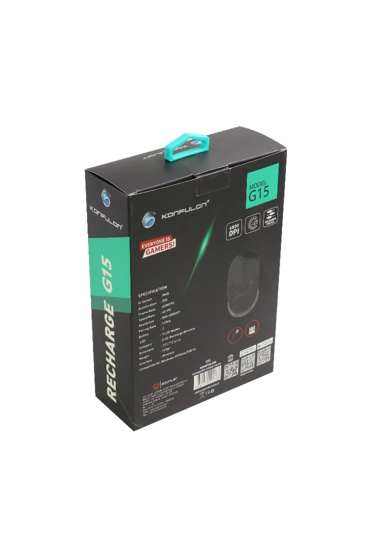Konfulon G15 RGB Işıklı Şarjlı 4800 DPI Kablosuz Mouse — görsel 5