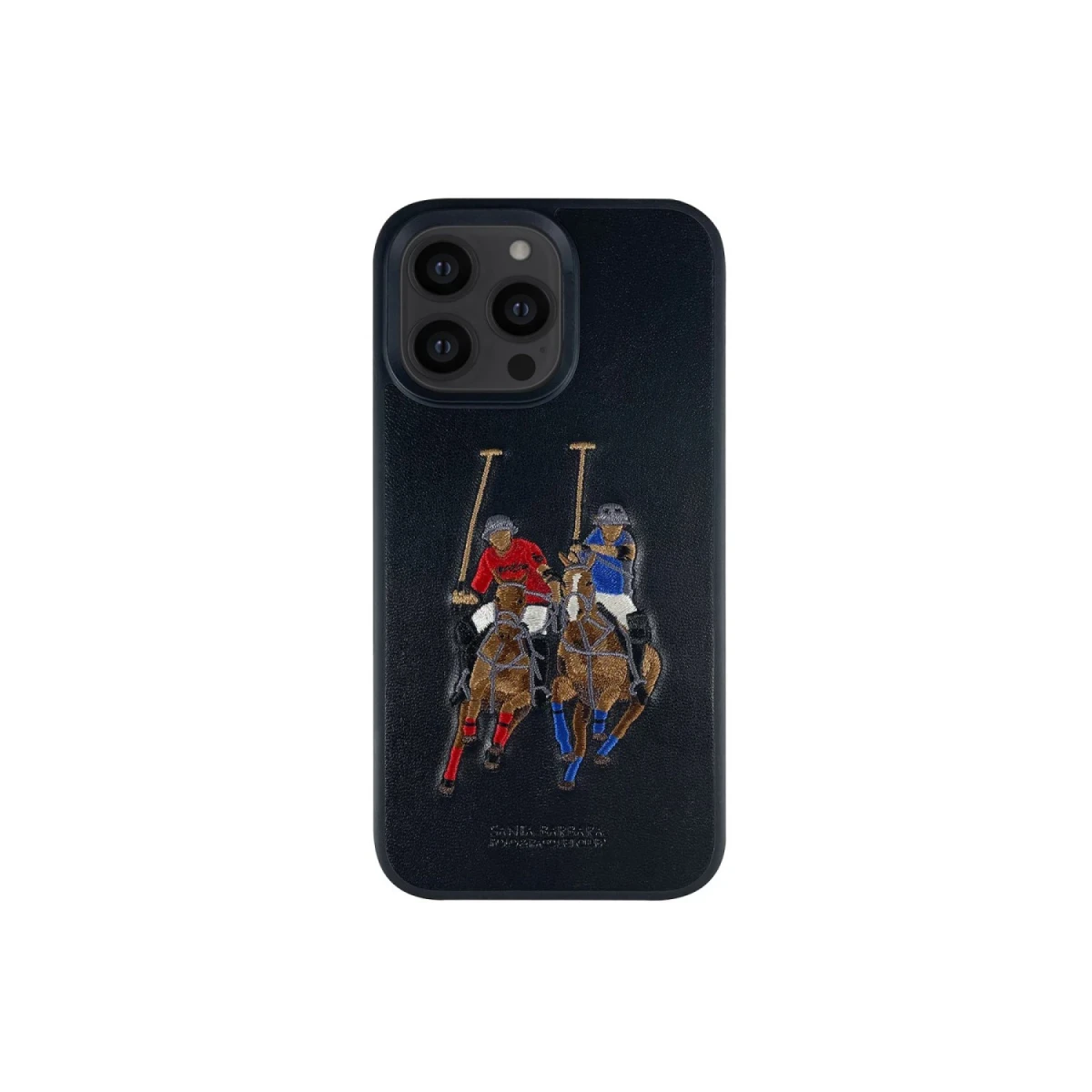 Santa Barbara Polo Racquet Club Apple iPhone 13 Pro Max Jockey Deri Kapak - Siyah