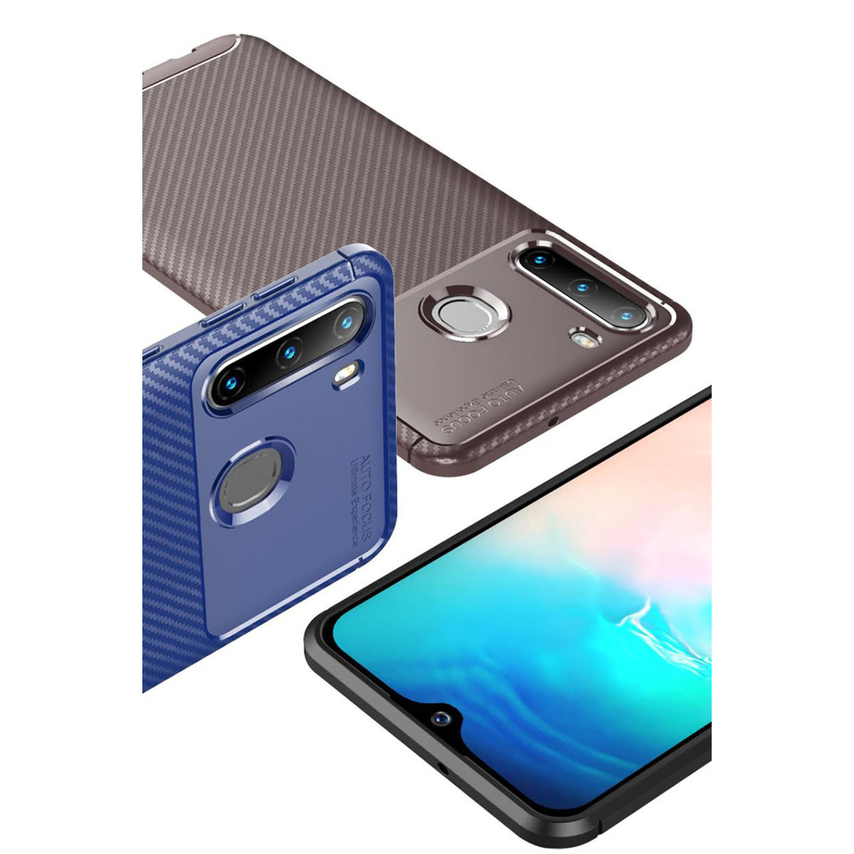 Newface Samsung Galaxy A21 Kılıf Auto Focus Karbon Kapak - Siyah — görsel 8