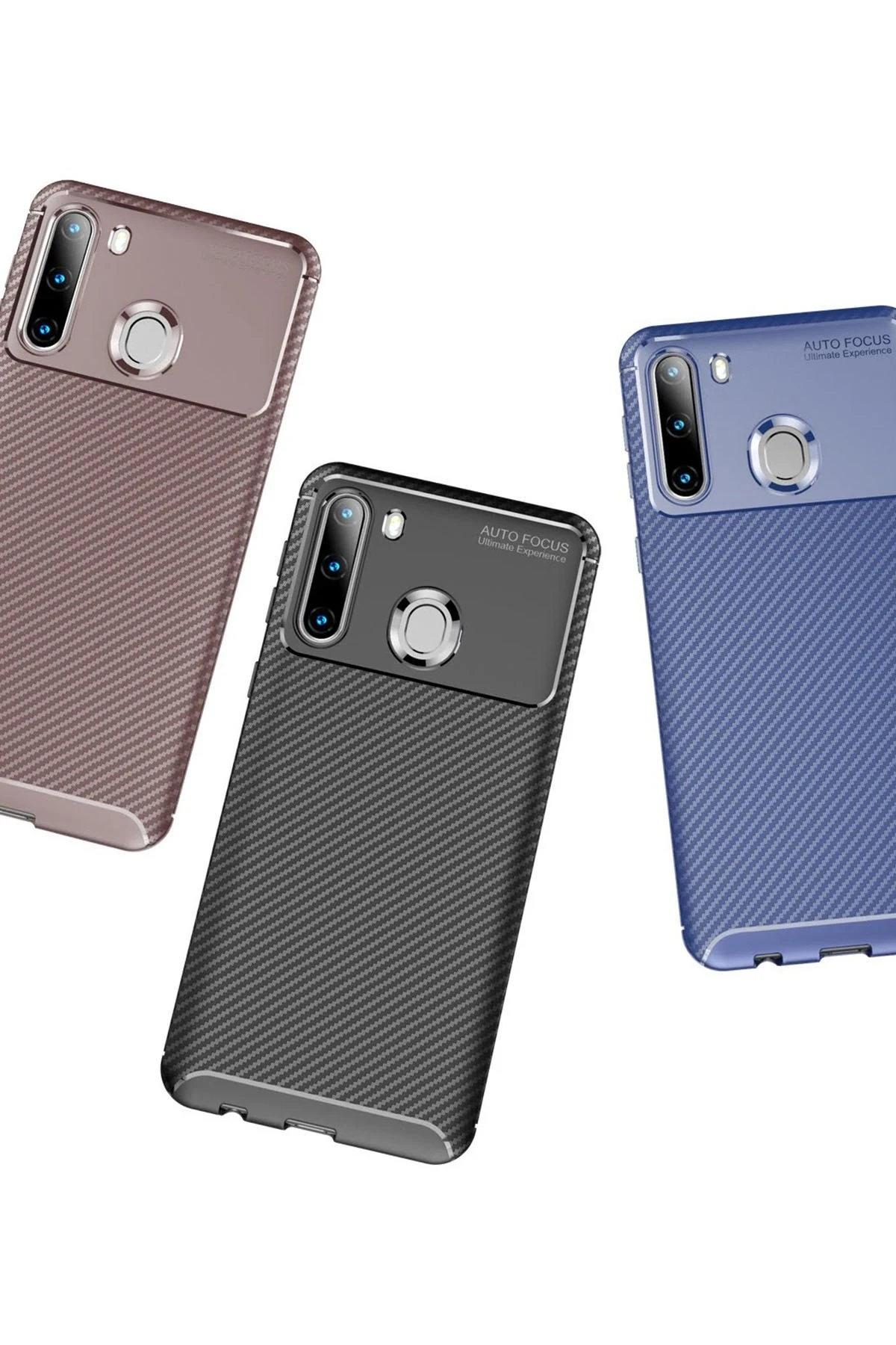 Newface Samsung Galaxy A21 Kılıf Auto Focus Karbon Kapak - Siyah — görsel 3