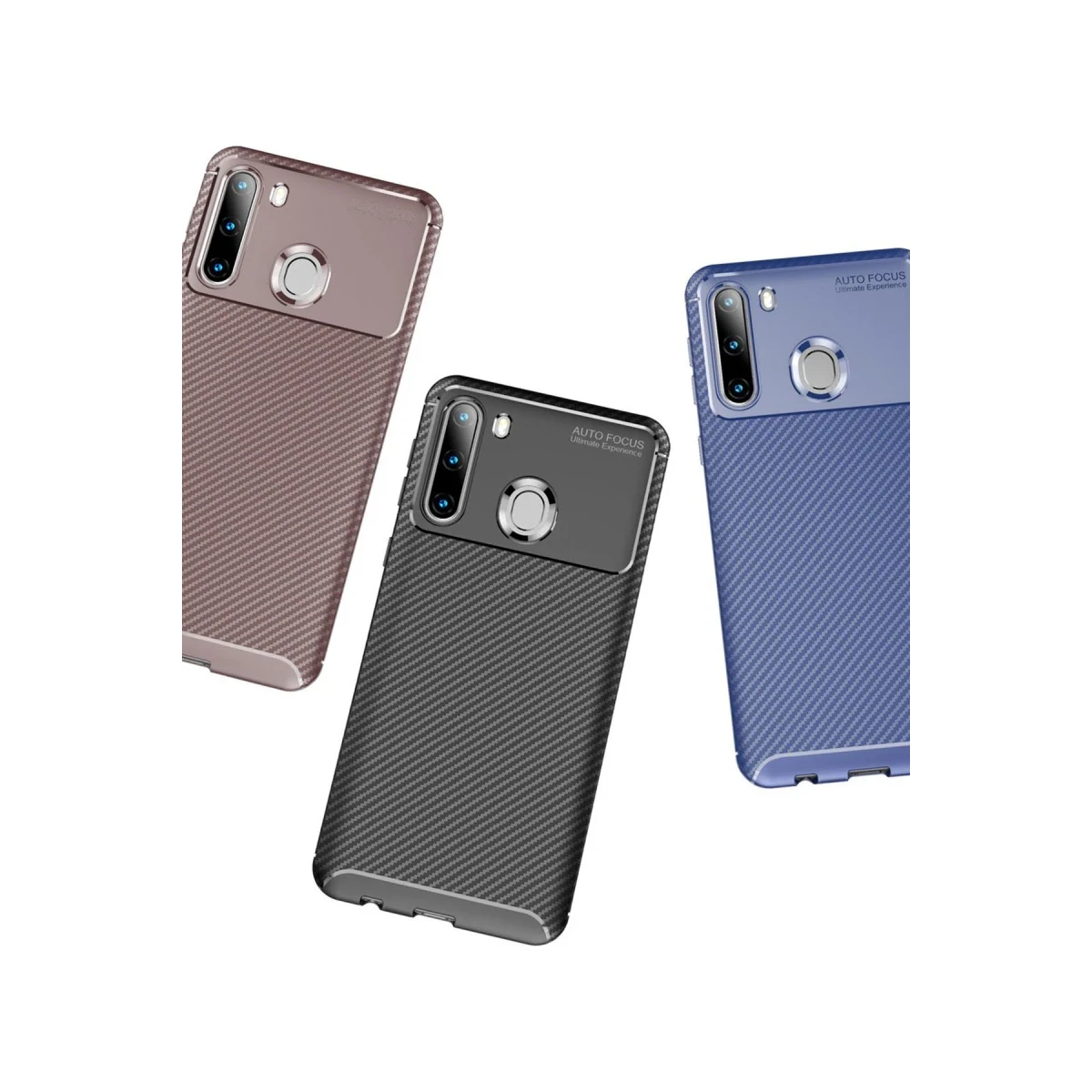 Newface Samsung Galaxy A21 Kılıf Auto Focus Karbon Kapak - Siyah — görsel 6