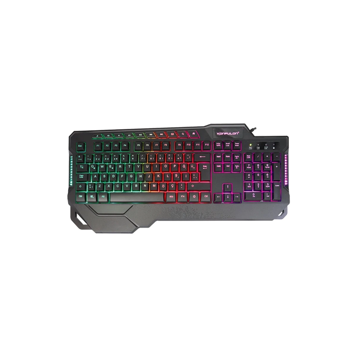 Konfulon MK80 RGB Işıklı Türkçe Q Kablolu Mekanik Hisli Klavye — görsel 6