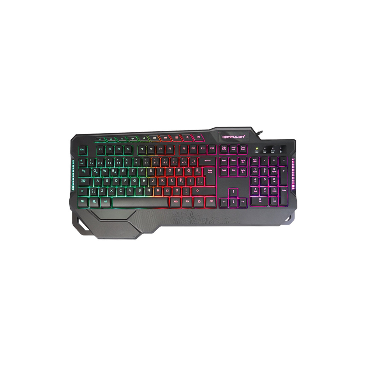 Konfulon MK80 RGB Işıklı Türkçe Q Kablolu Mekanik Hisli Klavye — görsel 11