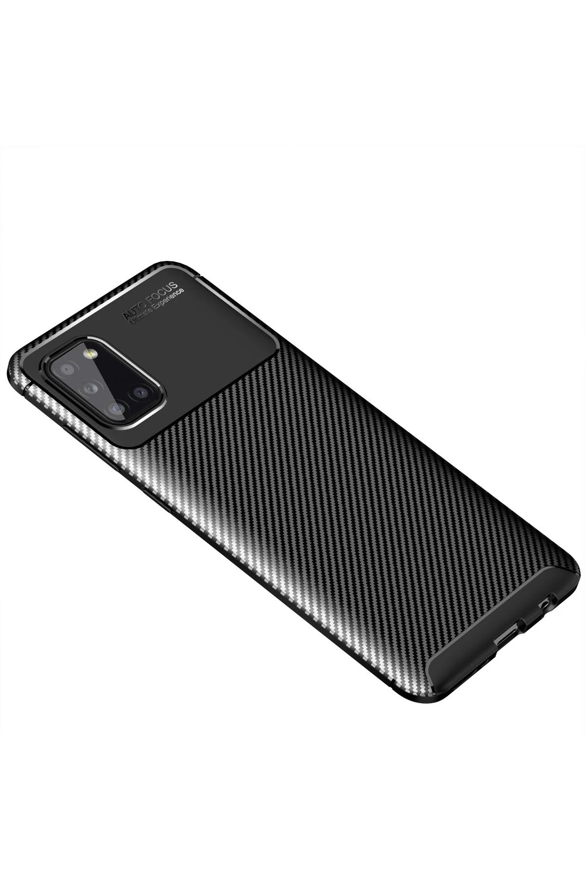 Newface Samsung Galaxy A31 Kılıf Auto Focus Karbon Kapak - Siyah