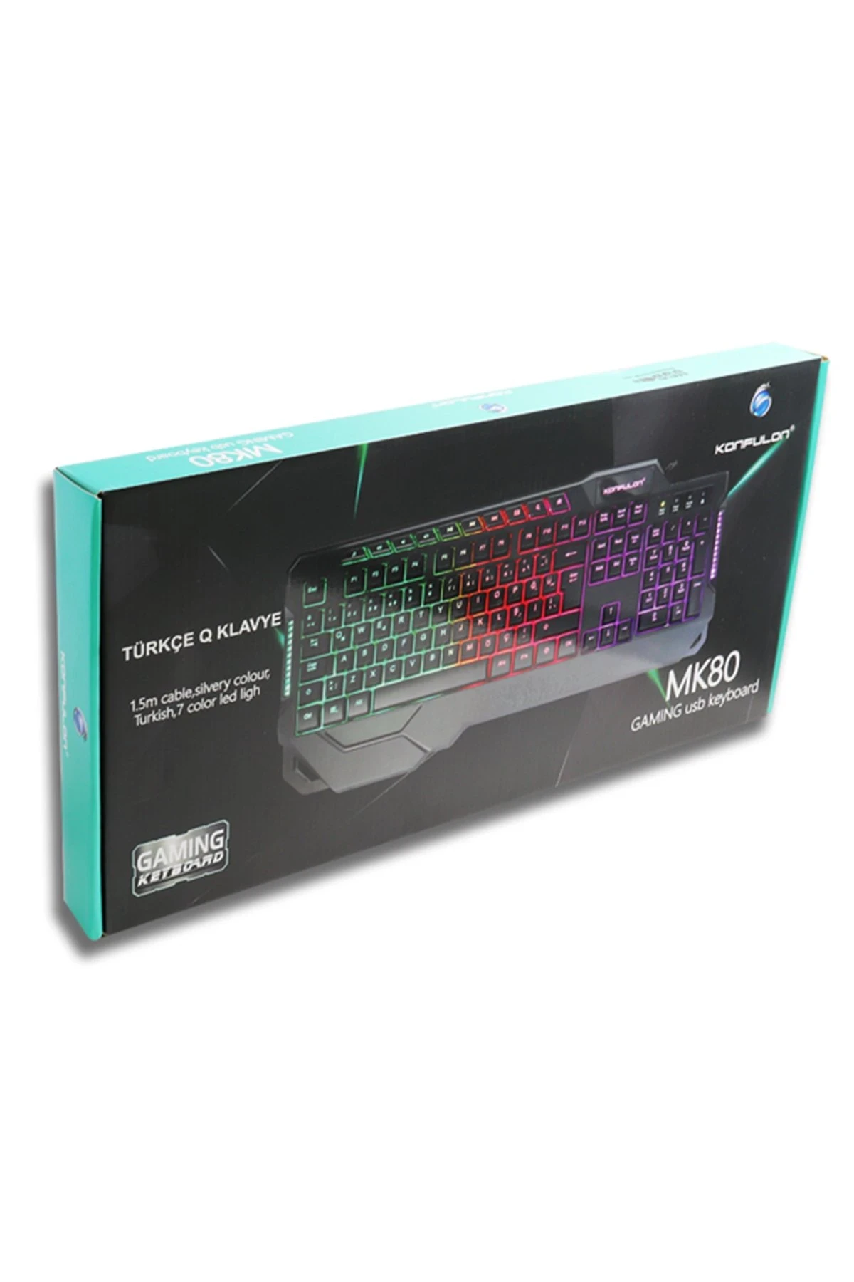 Konfulon MK80 RGB Işıklı Türkçe Q Kablolu Mekanik Hisli Klavye — görsel 4