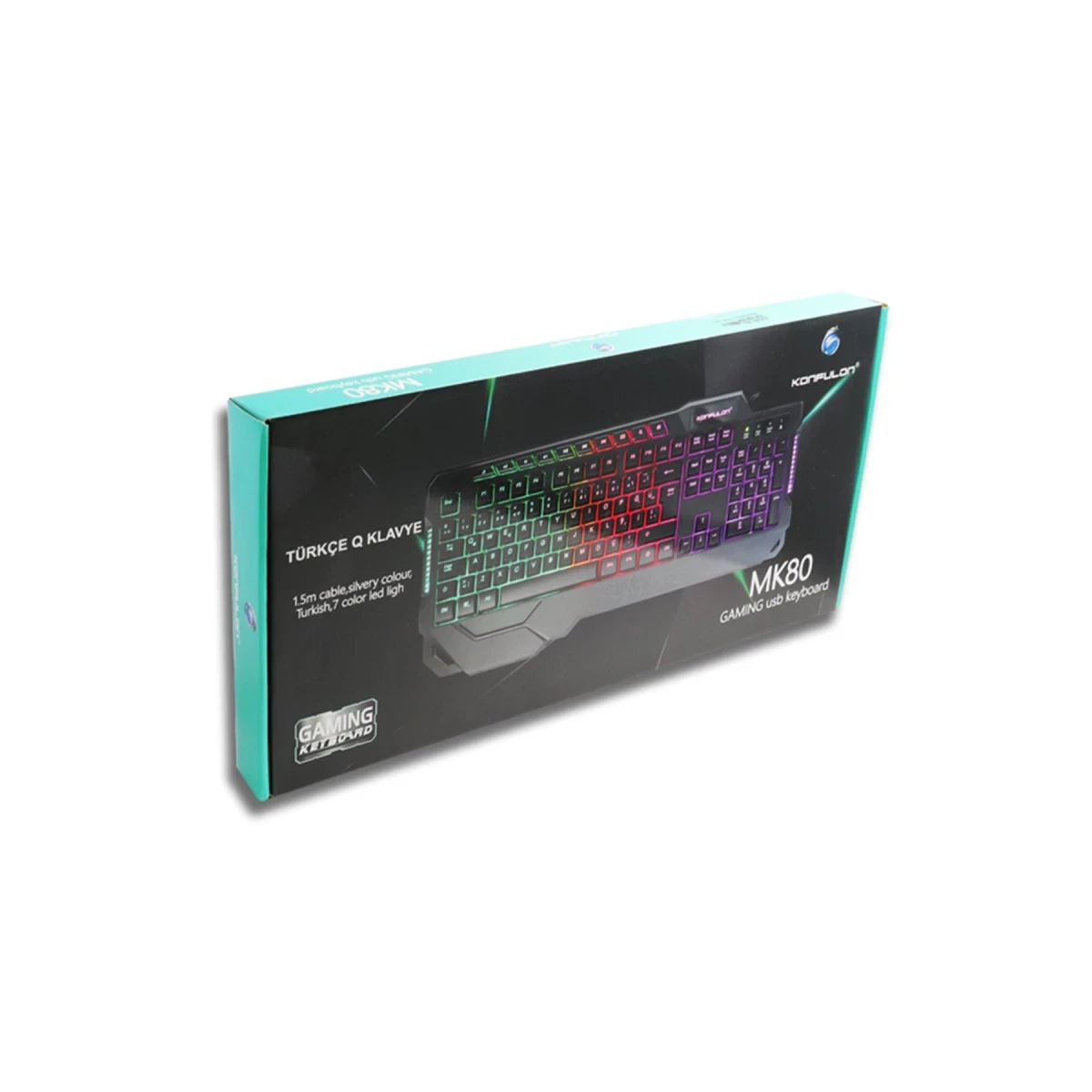 Konfulon MK80 RGB Işıklı Türkçe Q Kablolu Mekanik Hisli Klavye — görsel 9
