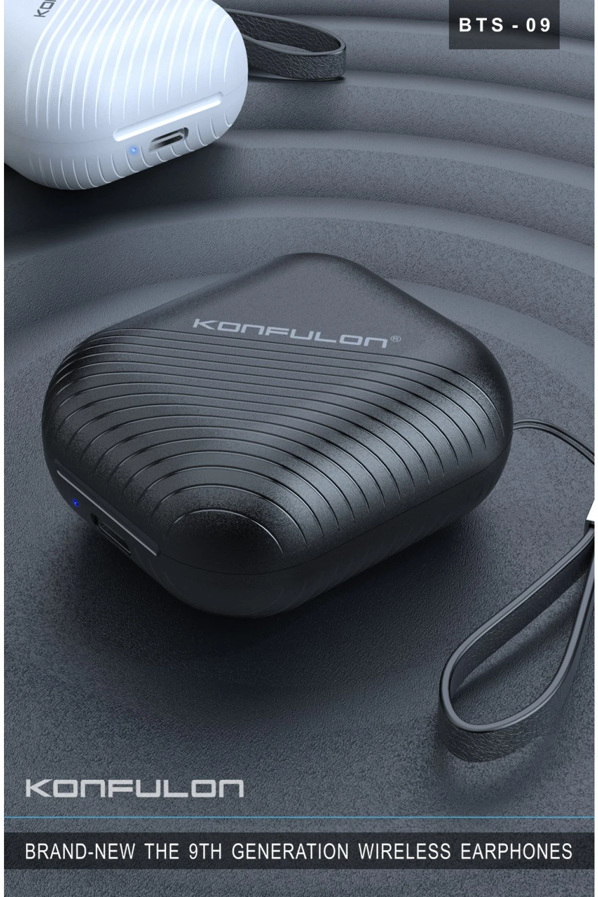 Konfulon BTS09 Kablosuz Airpods Kulaklık - Siyah — görsel 2