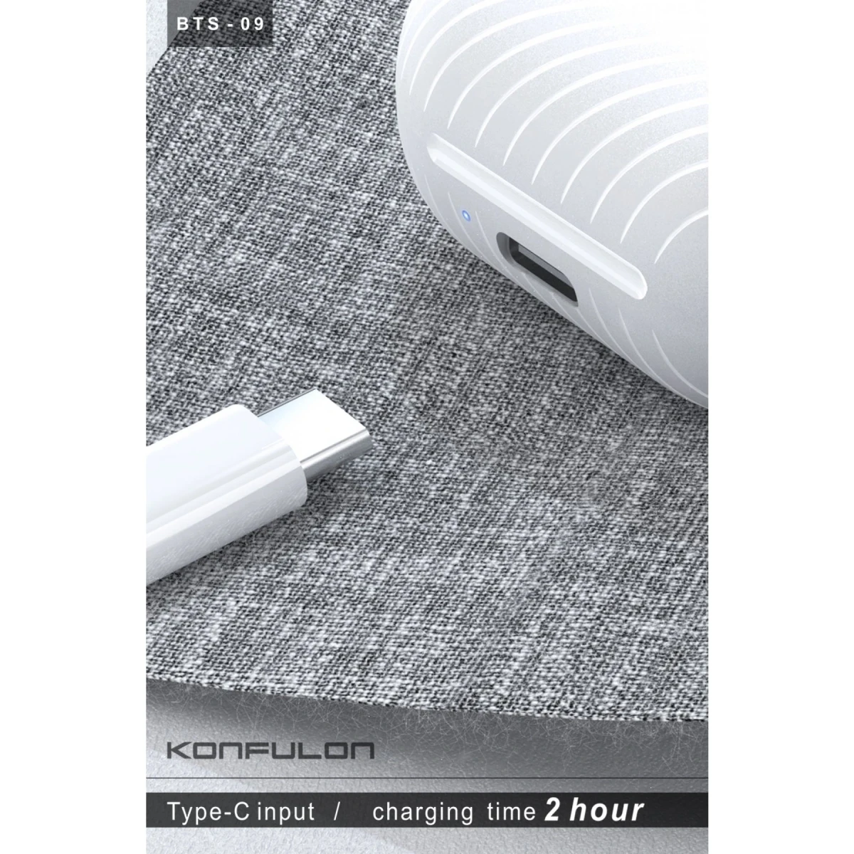 Konfulon BTS09 Kablosuz Airpods Kulaklık - Siyah — görsel 8