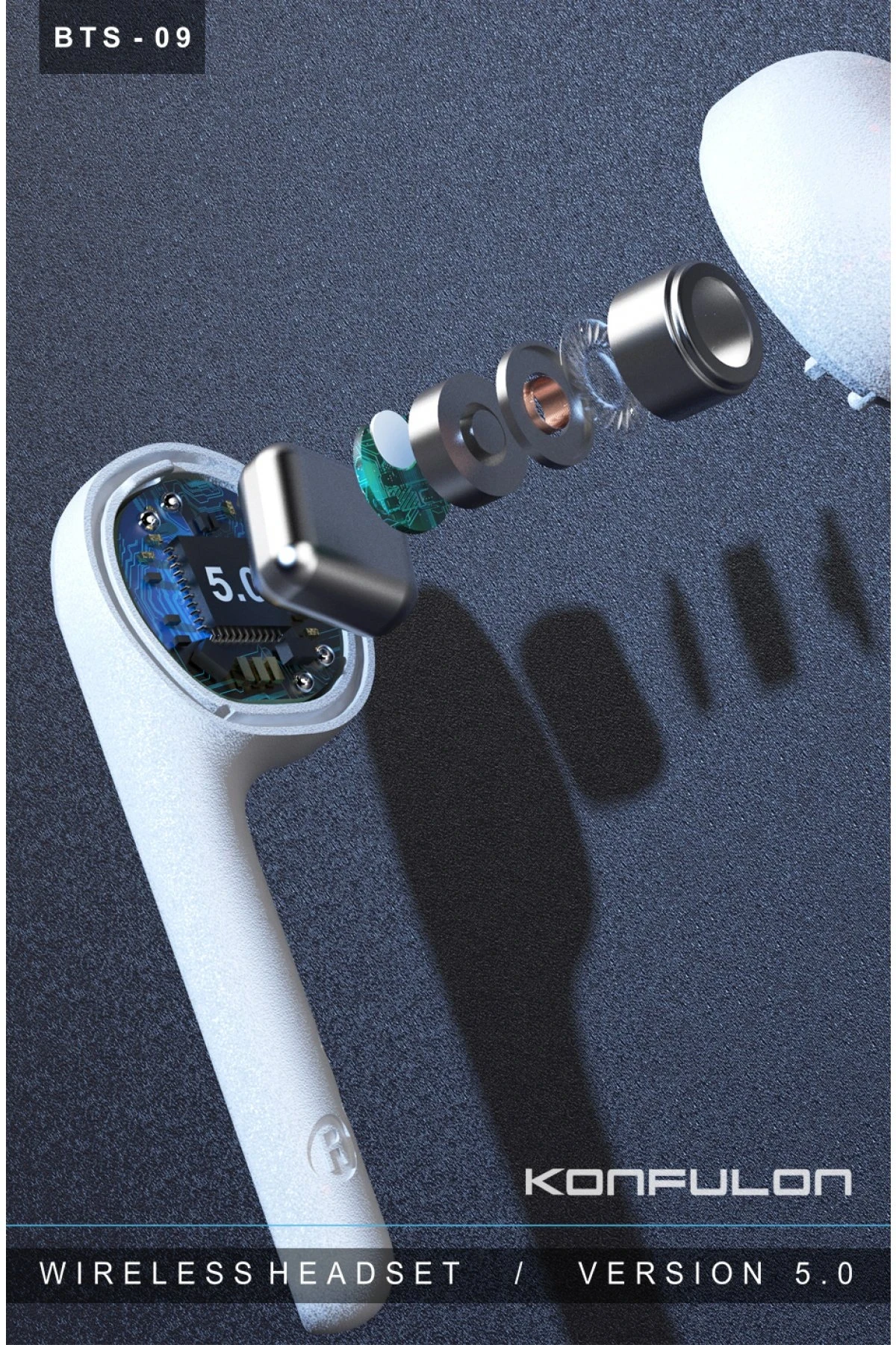 Konfulon BTS09 Kablosuz Airpods Kulaklık - Siyah — görsel 4
