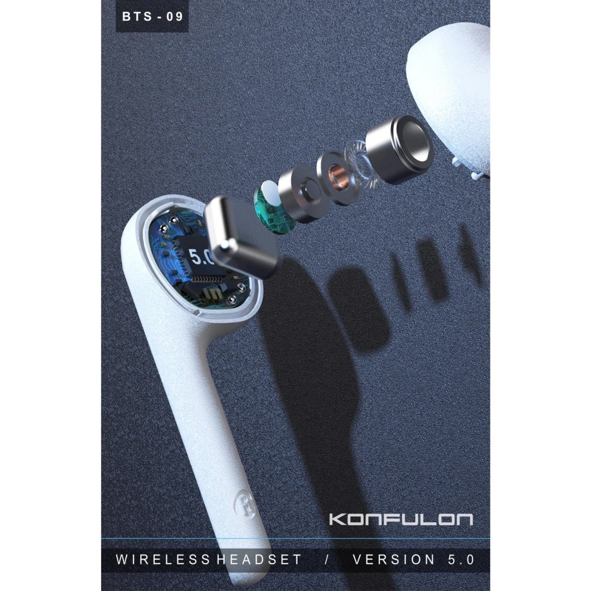 Konfulon BTS09 Kablosuz Airpods Kulaklık - Siyah — görsel 9
