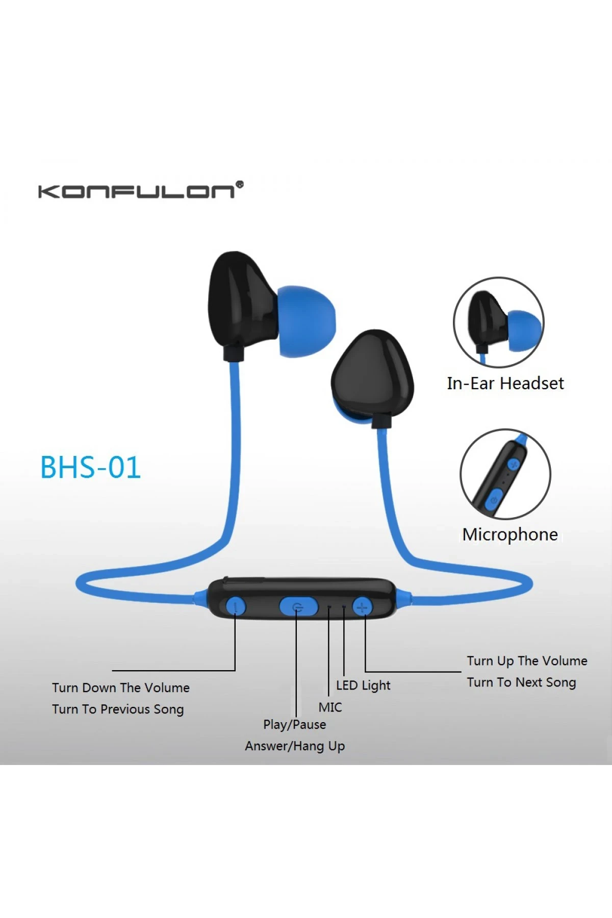 Konfulon BHS01 Kablosuz Kulaklık — görsel 3