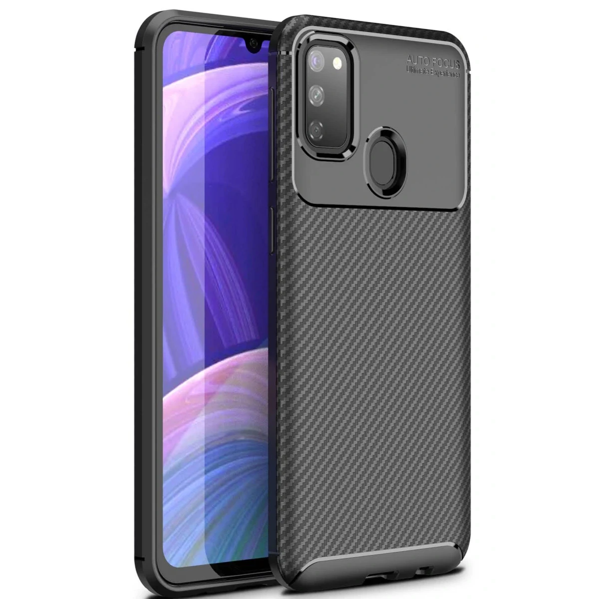 Newface Samsung Galaxy M30S Kılıf Auto Focus Karbon Kapak - Siyah — görsel 5