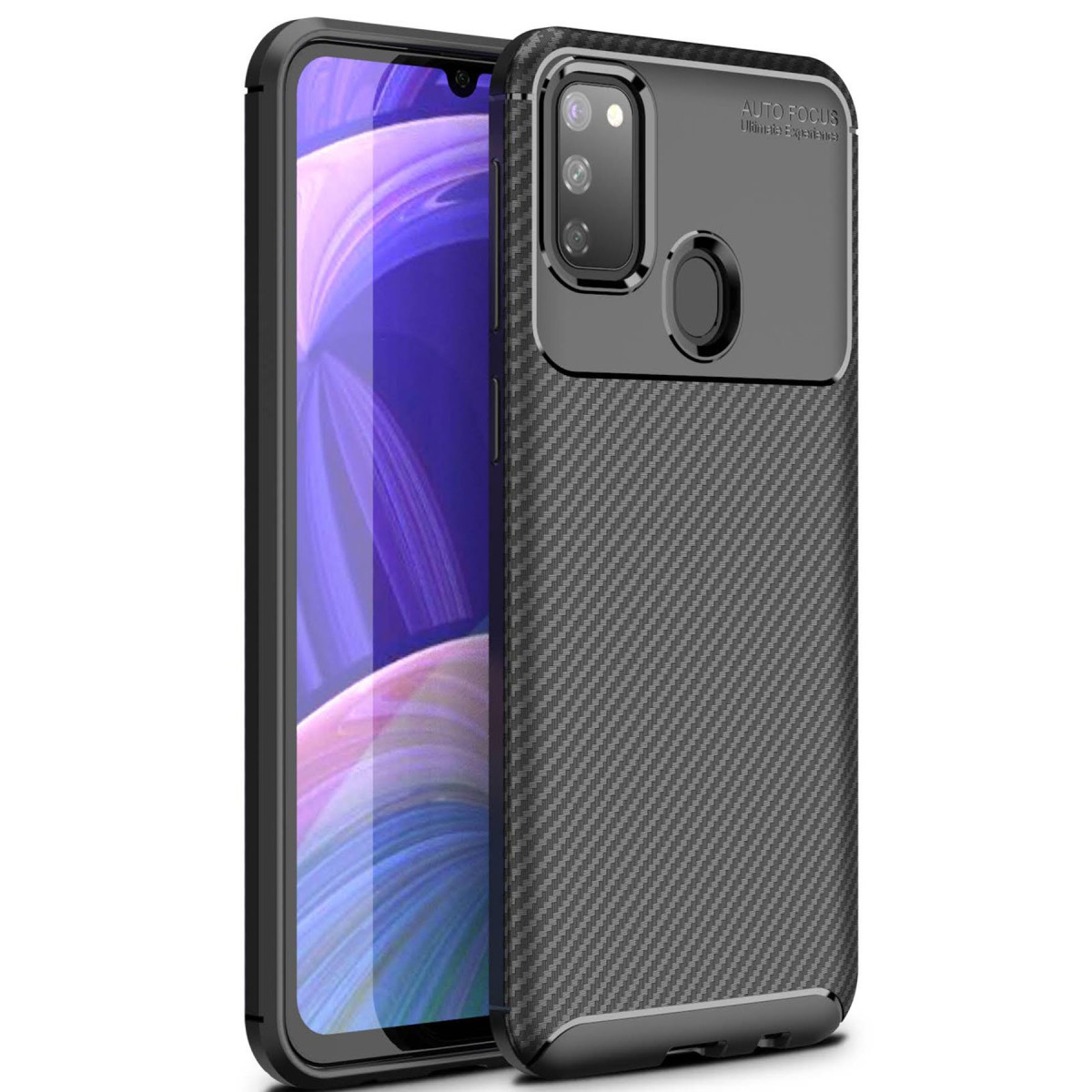 Newface Samsung Galaxy M30S Kılıf Auto Focus Karbon Kapak - Siyah — görsel 9