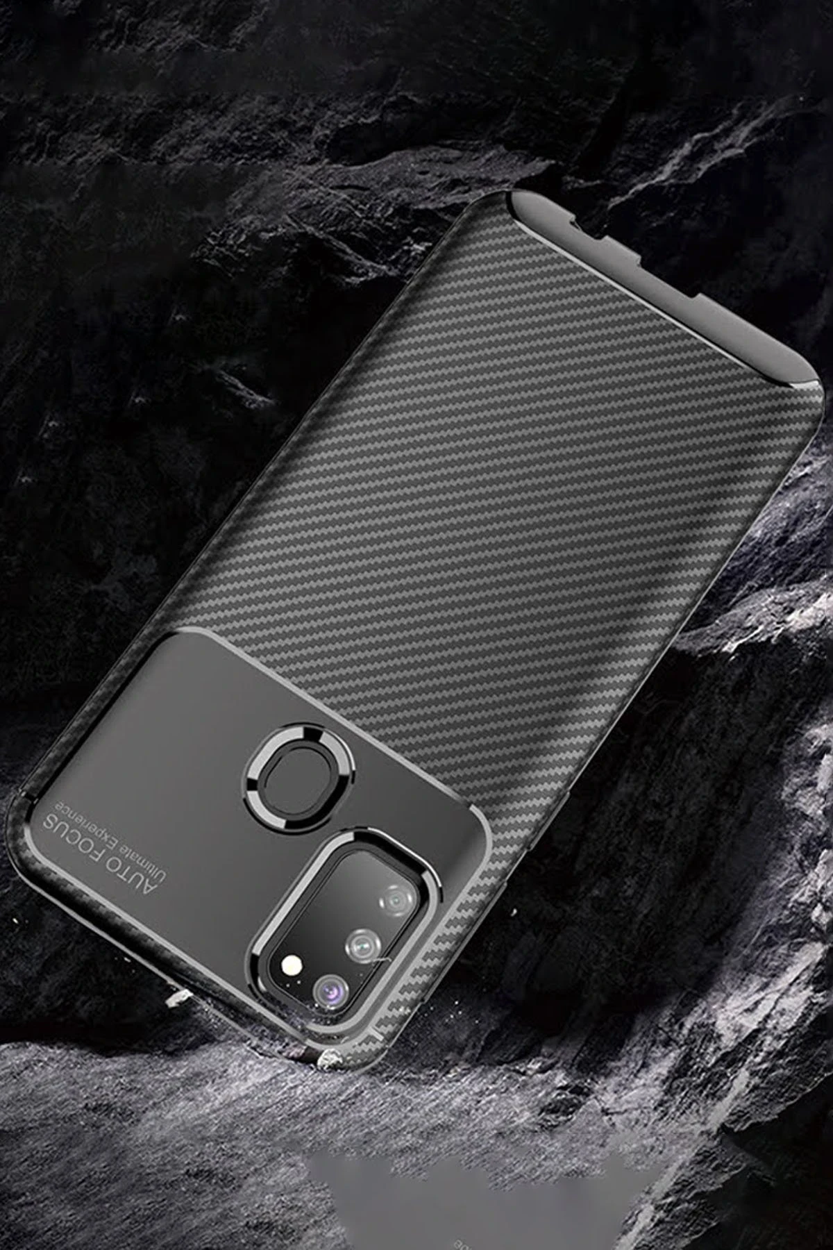 Newface Samsung Galaxy M30S Kılıf Auto Focus Karbon Kapak - Siyah — görsel 4