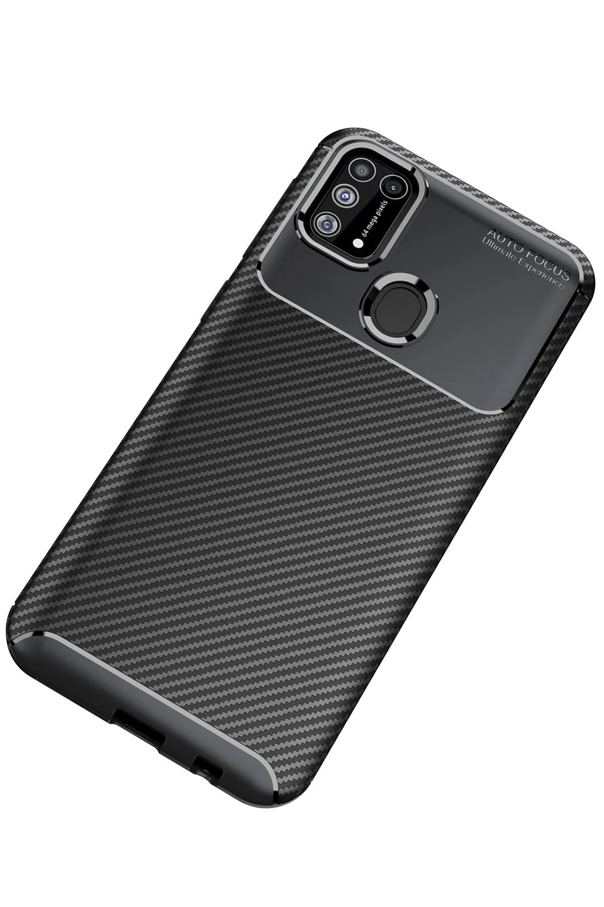 Newface Samsung Galaxy M31 Kılıf Auto Focus Karbon Kapak - Siyah