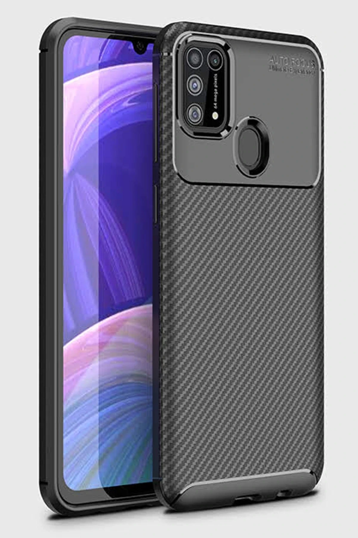 Newface Samsung Galaxy M31 Kılıf Auto Focus Karbon Kapak - Siyah — görsel 2