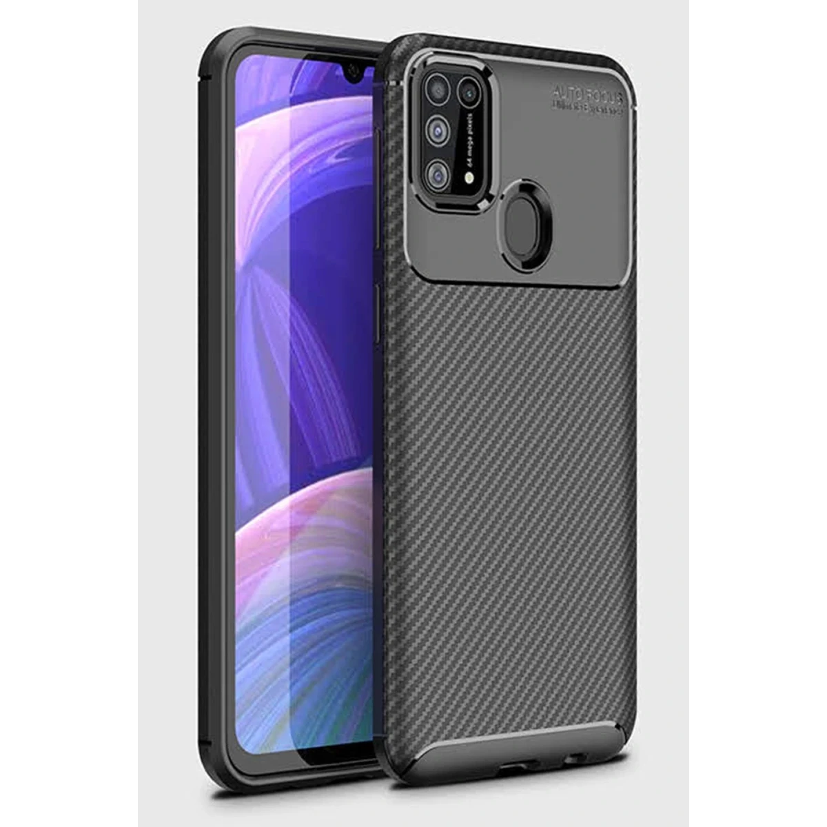 Newface Samsung Galaxy M31 Kılıf Auto Focus Karbon Kapak - Siyah — görsel 7
