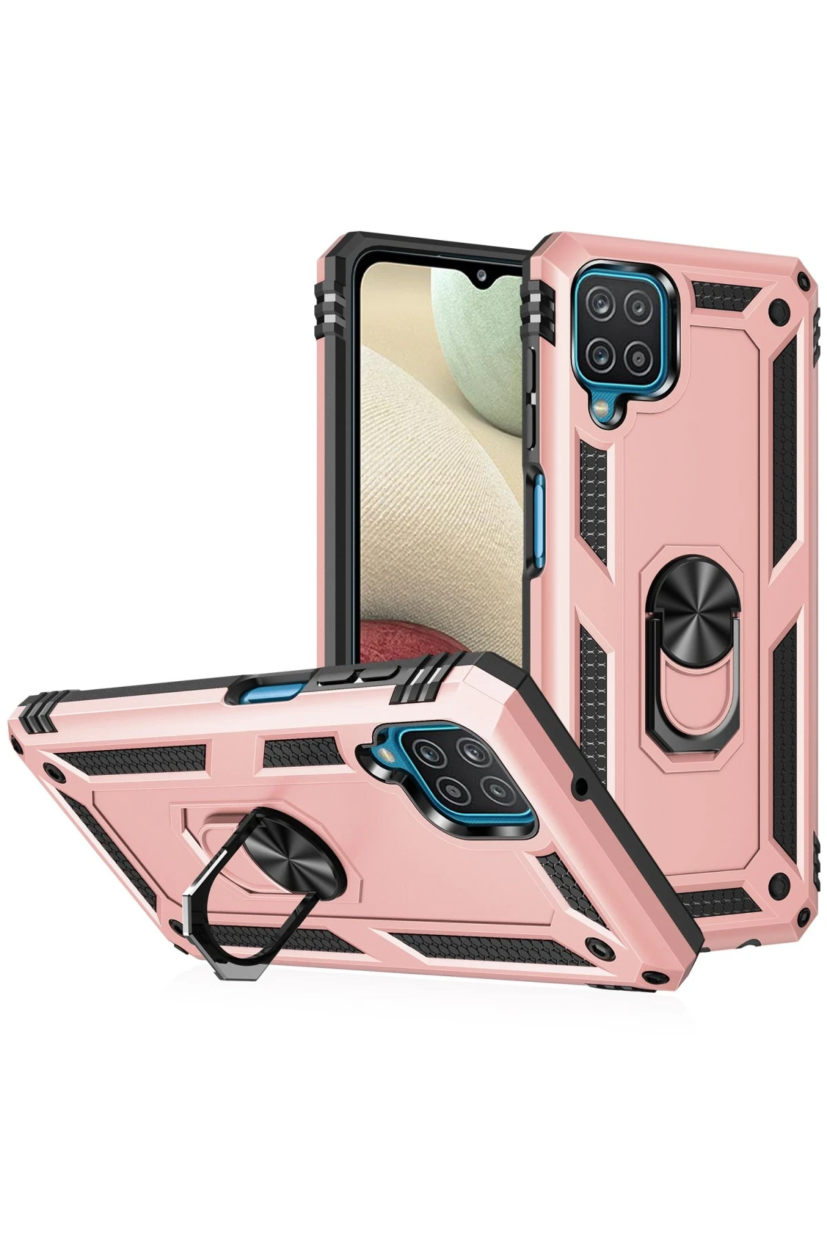 Newface Samsung Galaxy A22 Kılıf Sofya Yüzüklü Silikon Kapak - Rose
